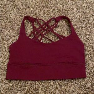 lululemon Energy Bra Long line Maroon Size 6